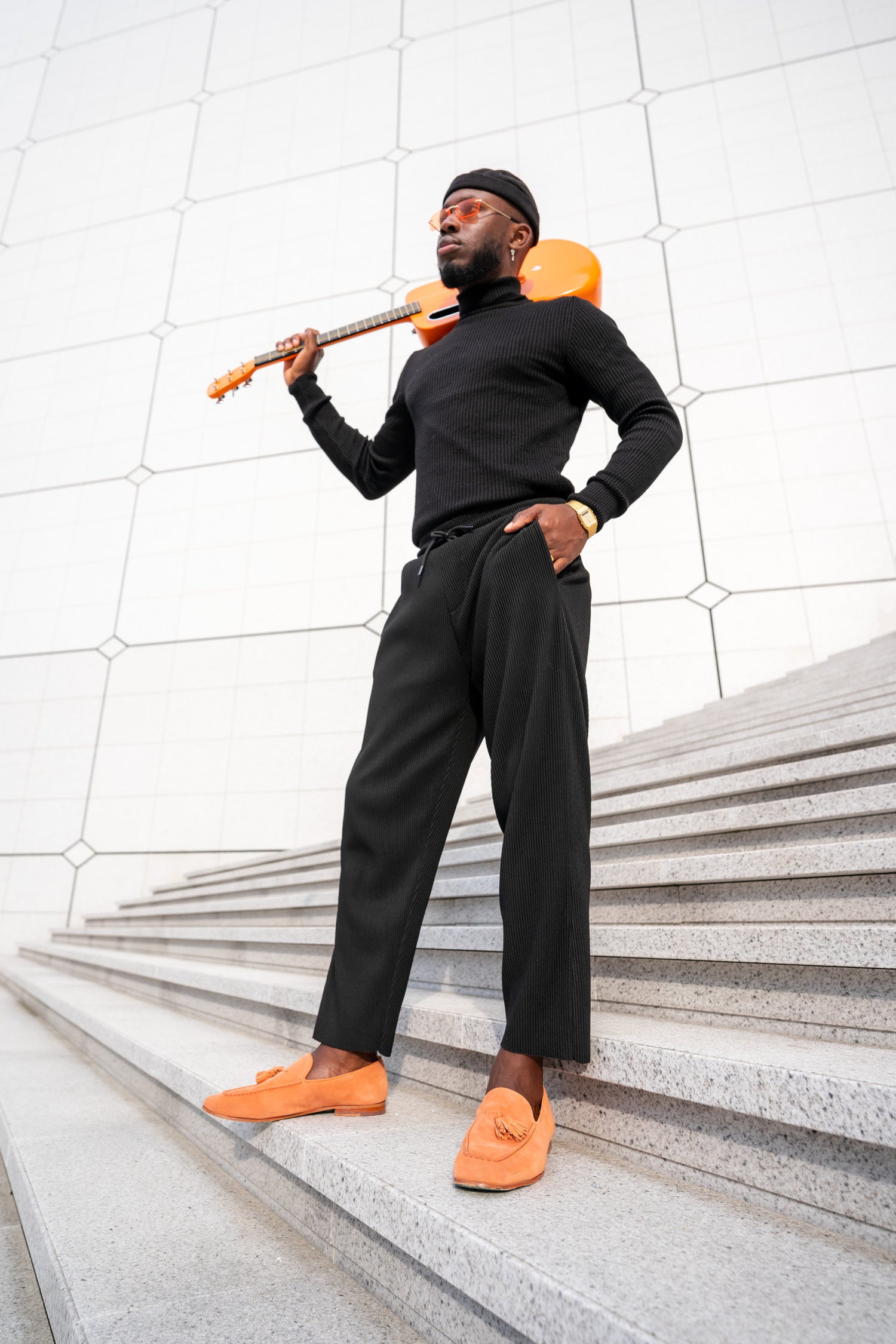 Mocassins oranges pour hommes par Melvin & Hamilton