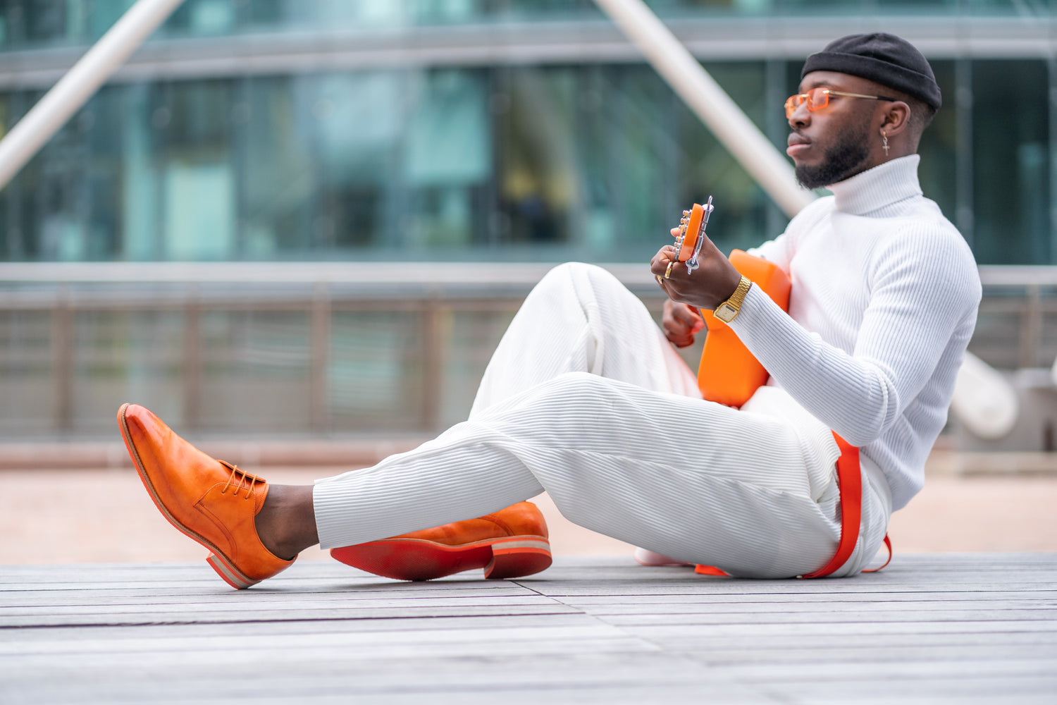 Derbies orange pour hommes par Melvin & Hamilton