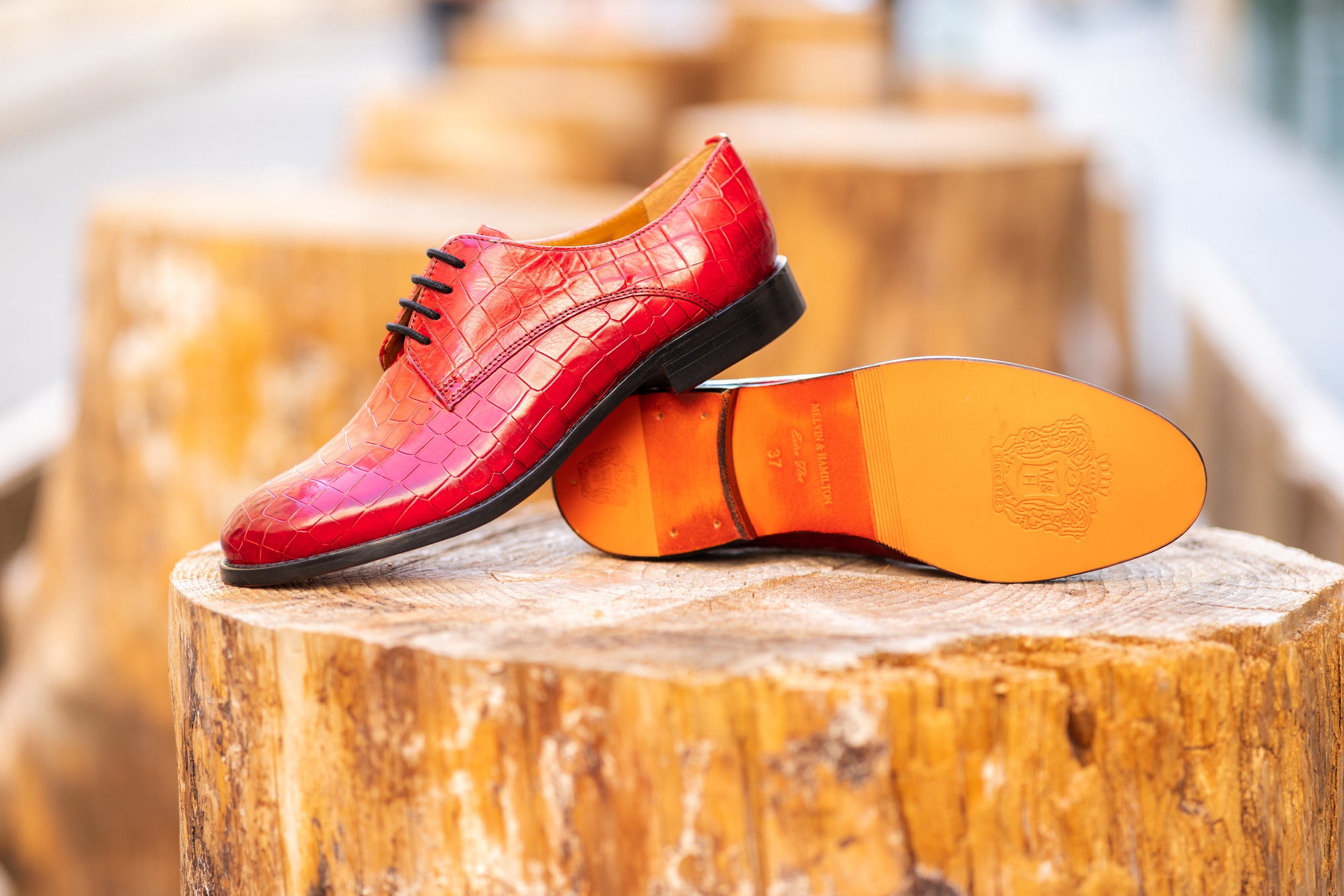 Derbies rouges pour femme Amelie 14 Melvin & Hamilton